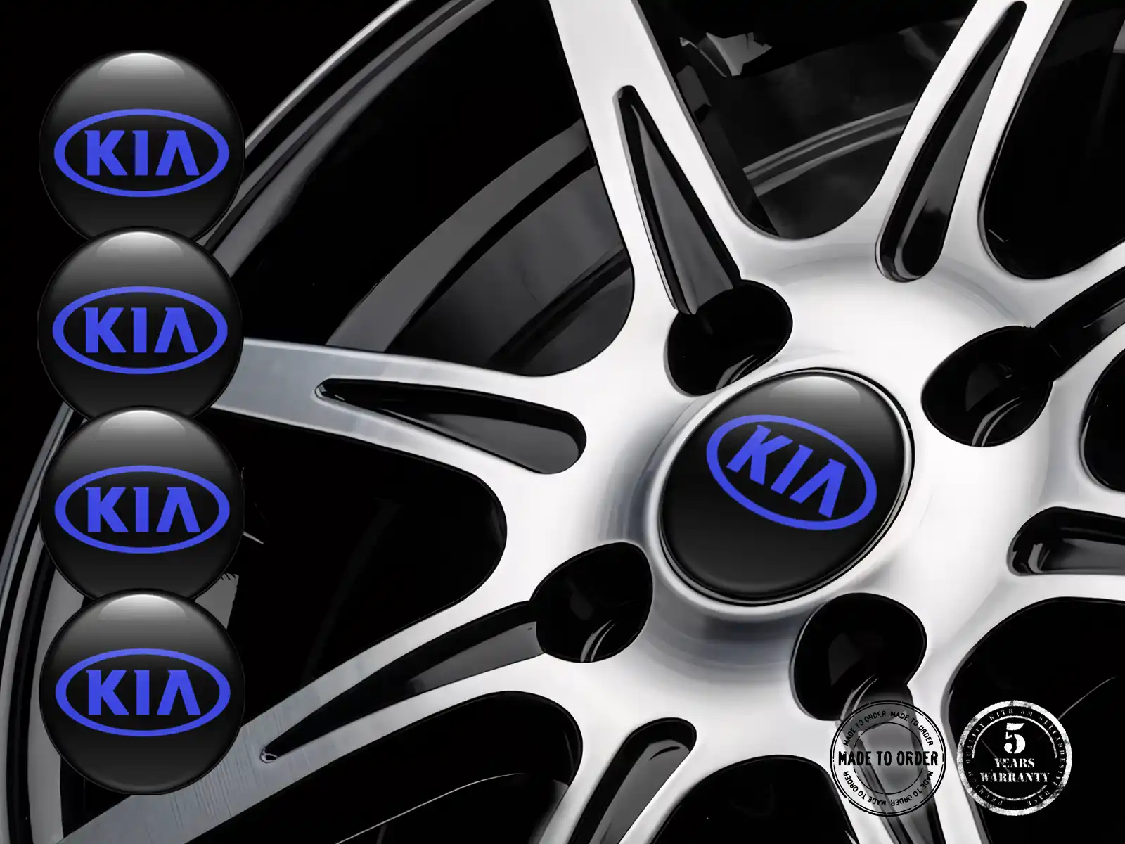 KIA Gewölbte Aufkleber Design Hochwertige Radembleme